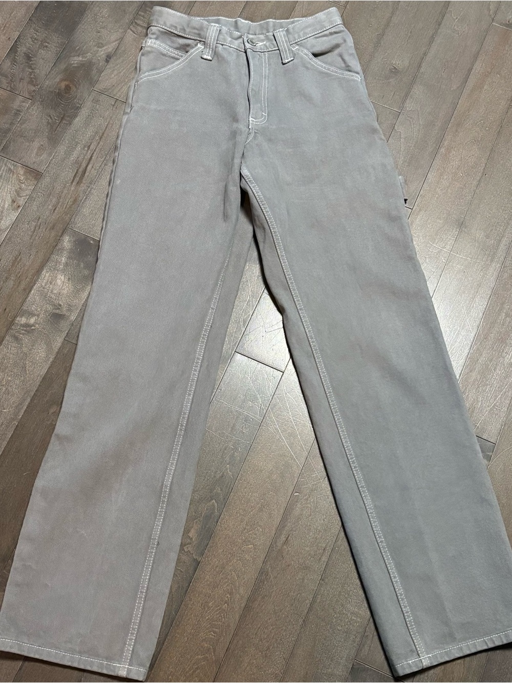 John Galt Crispina Carpenter Jeans Gray Wide Leg Adjustable Waist 27x31 S